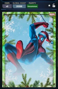 9-Digital Topps Cards, Marvel Spider-Man Ghost-Spider Snowman Christmas Digital - Picture 1 of 9