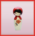 Wooden creative kokeshi doll Little Red Riding Hood by Izumi Oki JP