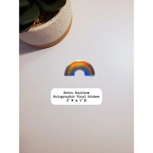 Retro Regenbogen holografische Vinyl Aufkleber | gestanzt - Bild 1 von 4