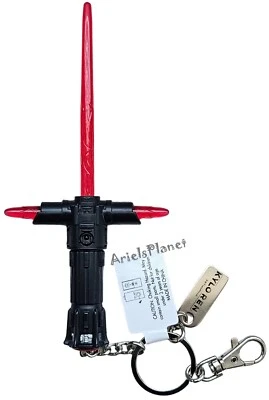 Disney Parks Star Wars Kylo Ren Red Lightsaber Light Up KeyChain Bag Charm