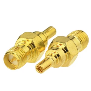 10xRP-SMA female to CRC9 male RF adapter Gold for 3G huawei E160 E156G E1762 E88 - Zdjęcie 1 z 3