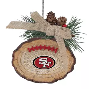 San Francisco 49ers Ball Stump Tree Ornament NFL Football Forever Collectibles - Picture 1 of 2