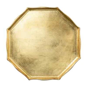 Florentiner Holz Accessoires achteckiges Gold Tablett von VIETRI - Bild 1 von 1