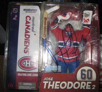 JOSE THEODORE MONTREAL CANADIENS NHL STAR LEGEND SIGNED MCFARLANE TOY FIGURE - Image 1 of 2