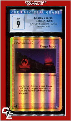 EX Ruby & Sapphire 90 Energy Search Reverse Holo CGC 9 - Image 1 of 2