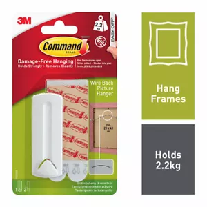 3M COMMAND 17041 | Sawtooth Wire Backed Picture Hanger 2 Large Strips | Hold 2kg - Picture 1 of 3