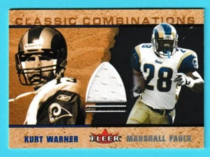 2002 Fleer Jersey Kurt Warner Marshall Faulk St Louis Rams (Warner Jersey) - Picture 1 of 2