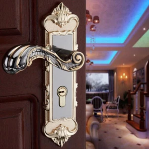 Euro Antique Security Entry Lever Door Lock Set Dual Knob Handle Lockset w/ Keys - Picture 1 of 12