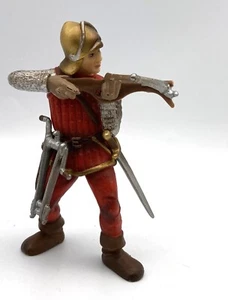 Schleich 2003 World of Knights CABALLERO ROJO con escudo de ballesta 70016 soldado de pie - Imagen 1 de 4