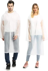Opret 2 Stück Regenmantel Durchsichtiger Regenponcho Für Damen Herren, Wiederver - Bild 1 von 12