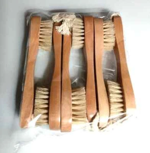 6 Pack Natural Bristles Deep Pore Scrub Exfoliator Wooden Handle Face Brush - Picture 1 of 1