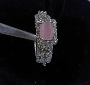 indian Bollywood Silver Plated Ethnic AD CZ Jewelry Quartz Adjustable Ring  NK - Picture 1 of 7
