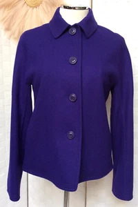 DKNY Wool Blend Lined Purple Jacket Coat Pockets Button Colorful Size XS to S - Picture 1 of 15