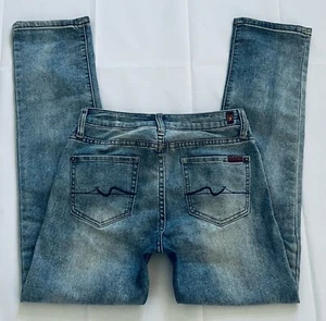 7 For All Mankind Slimmy Skinny Blue Jeans Girl's Size 14 Youth - Picture 1 of 5