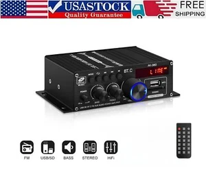 AK380 Bluetooth Power Digital Amplifier HIFI FM Audio Home Car with Remote New - Picture 1 of 12