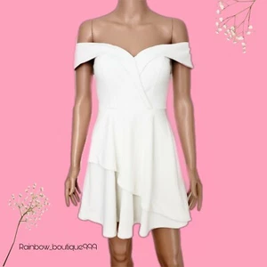 Speechless Off tShoulder White Dress Above the Knee Minidress Junior Size 3 - Picture 1 of 12