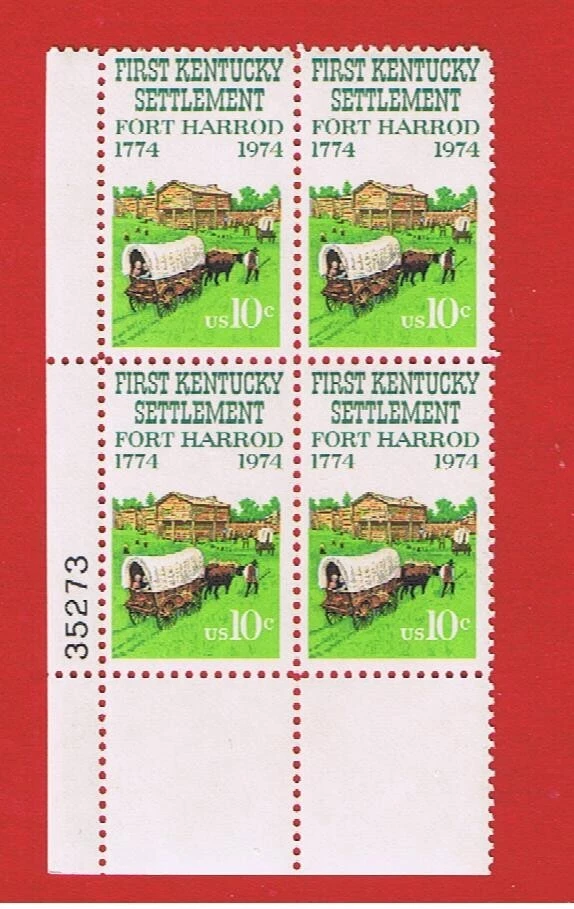 #1542  MNH OG  plate block of 4  Kentucky  Free S/H - Image 1 of 1