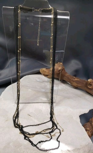 VETEMENTS Collana 6 fili oro nero 34"