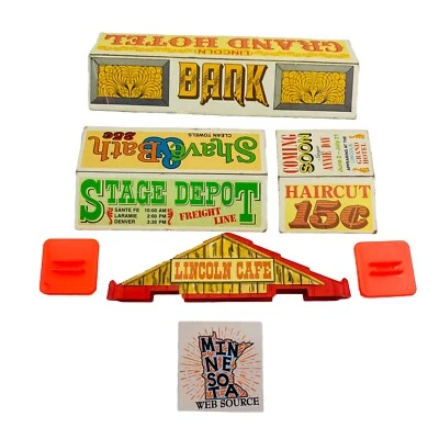 Piezas de letreros de troncos Playskool Lincoln de colección con pequeño frontón pegado Foto 1 de 4