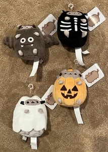 Pusheen Ghost, Skeleton, Bat, Jack-o-Latern Halloween Plush Set of 4 - Picture 1 of 2