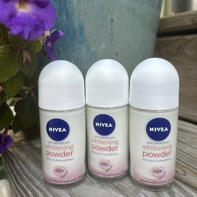 NIVEA brightening Powder Roll -On { 3PK } 0 Alcohol 48h protection 50 ml each - Image 1 of 2