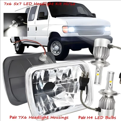 Faro LED Econoline Club Wagon Van 5x7" 7x6 para Ford E-100 E-150 E-250 E-350 Foto 1 de 4