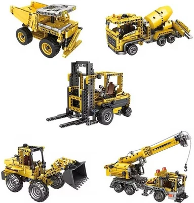 QLT - Construction Vehicle Series - 5 Building Block Sets - Image 1 of 4