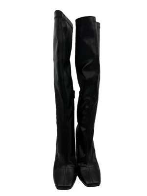 Liliana Women's High Heel Knee Leather Side Zipper Boots Size 6 Visible Flaws - Image 1 of 4