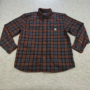 Carhartt camicia uomo a quadri in flanella pesante vestibilità ampia XL manica lunga - Foto 1 di 9