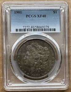 1901 $1 PCGS XF 40 1901 MORGAN SILVER DOLLAR - Picture 1 of 2