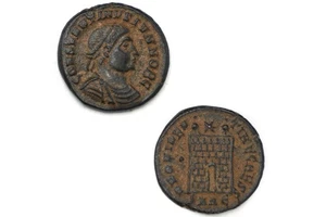 Ancient Roman Empire Follis Bronze Coin, Emperor Constantinus II, Heraclea Mint - Picture 1 of 5