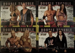 Fleer WWE Divine Divas 2003 doble problema insertado lote Trish Stratus, The Rock - Imagen 1 de 2