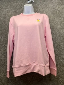 Peter Millar Birdie Sport Sweatshirt Womens Medium Palm Pink UPF 50+ NWT LOGO - Picture 1 of 15