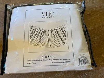 Falda Cama King VHC Brands Volantes Negra 16" Caída Nueva 100% Foto 1 de 2