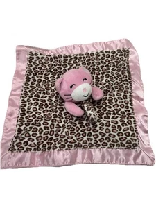 Manta de felpa Lovey rosa leopardo gato gatito suave seguridad para bebé Blankie - Imagen 1 de 8