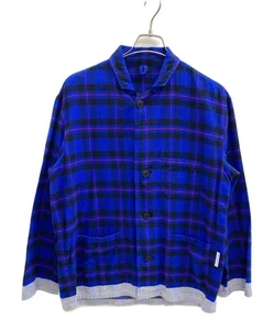 uniform experiment LINE FLANNEL EASY JACKET Size: 2 Blue UE-212034 Men - Picture 1 of 6