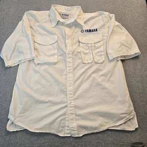 Yamaha Shirt Mens 2XL White Short Sleeve Fishing Outdoor Team Gear Embroidered - Picture 1 of 17