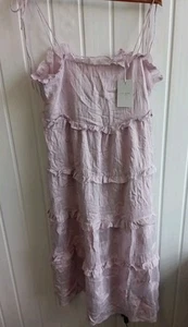 Ted Baker Lilac Strappy Tiered Lined Midi Dress Size 14 UK (FO) - Picture 1 of 7