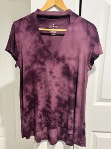 American eagle soft and sexy T Shirt Top Blouse Purple size L Tie Dye Purple - Picture 1 of 9
