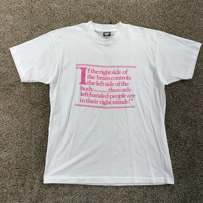 Camiseta De Colección Para Zurdos Talla XL Blanca Rosa Pantalla Estrellas Puntada Única Hecha en EE. UU. Foto 1 de 4