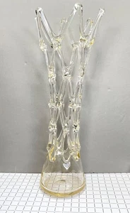 Vintage Murano Style Lattice Work Web Glass Vase TALL 20" 50cm MCM - Picture 1 of 13