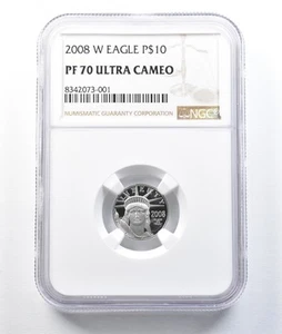 2008-W $10 American Platinum Eagle 1/10 Oz 0.1 Oz Platinum PF70 UCAM NGC *8759 - Picture 1 of 3