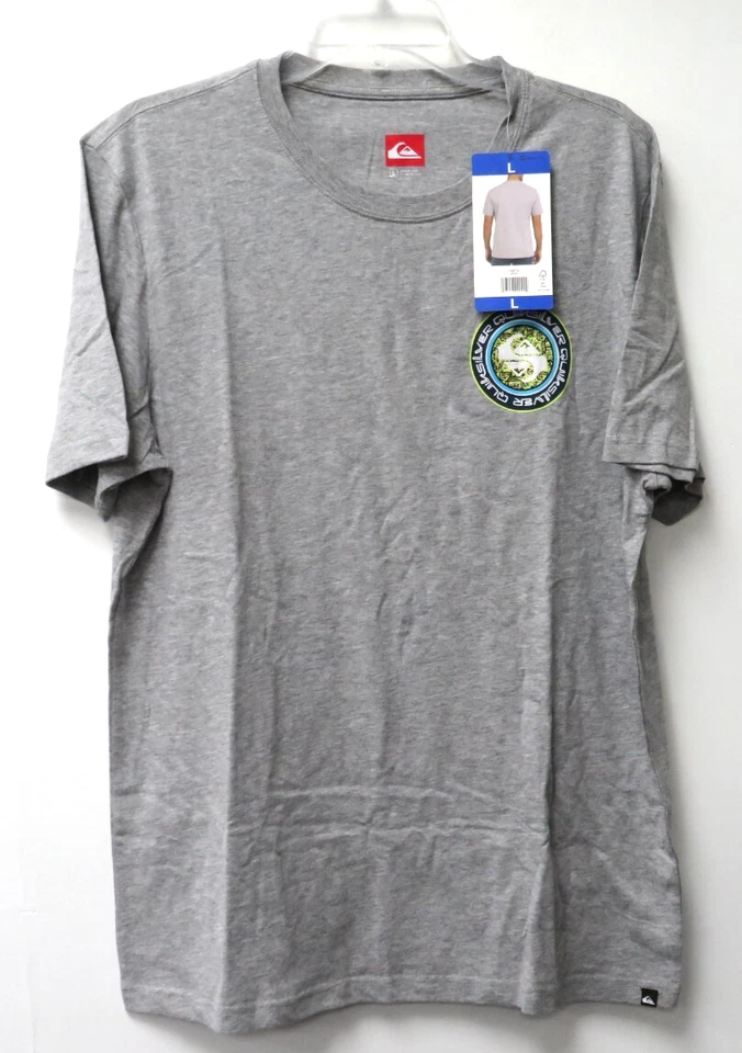 Quiksilver Men's Crewneck Short Sleeve Graphic T-Shirt Gray Size L