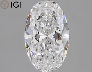 Lab Grown 2.01 CT. OVAL Cut D Color VVS2 Clarity CVD IGI Certified Loose Diamond - Imagen 1 de 10