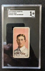 T206 Hal Chase Portrait Pink Background SGC 1 Piedmont New York 1909-11