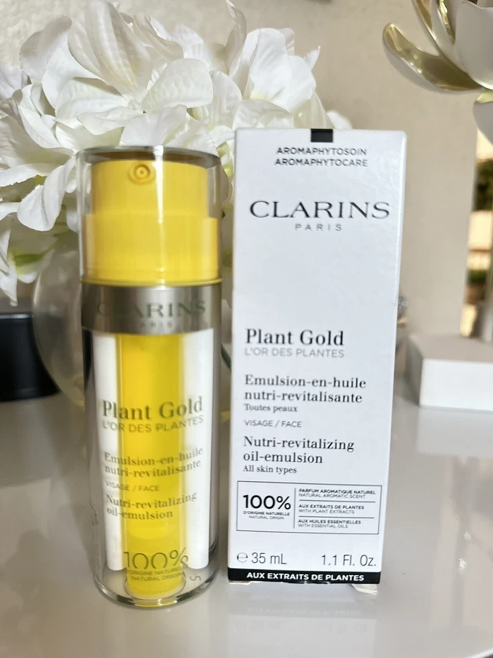CLARINS PLANT GOLD NUTRI REVITALIZANTE ACEITE EMULSIÓN Todo tipo de piel - 1,1 oz - Nuevo en caja Foto 1 de 1