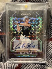 2022 Prizm Draft Picks Baseball Cole Young Black Finite Prizm Auto 1/1 Mariners