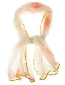 Style & Co Bufanda PomPom Ribete Flecos Envoltura Oblongo Rectángulo Ligero Nuevo Con Etiquetas  - Imagen 1 de 1