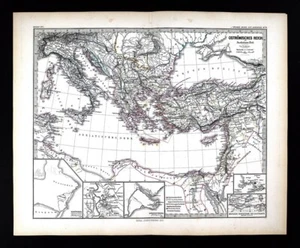 1880 Spruner Map Eastern Roman Empire Justinian Constantinople Byzantine Ravenna - Picture 1 of 6