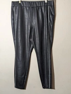 Lane Bryant Leggings Stretch Black Shimmer Sequin Accent Stripe Super Cute 18/20 - Picture 1 of 4